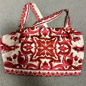 Rachel Zoe Red & White Crop-top with Crisscross Back
Size XS